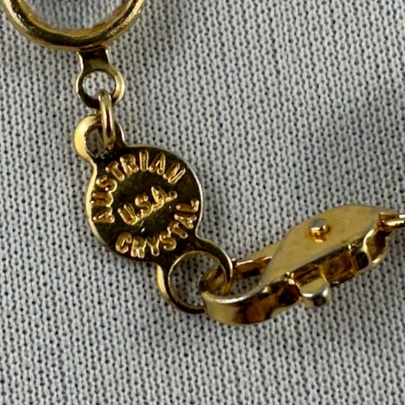 Vintage Austrian Crystal USA necklace with white glass beads and clear crystals - Picture 4 of 5